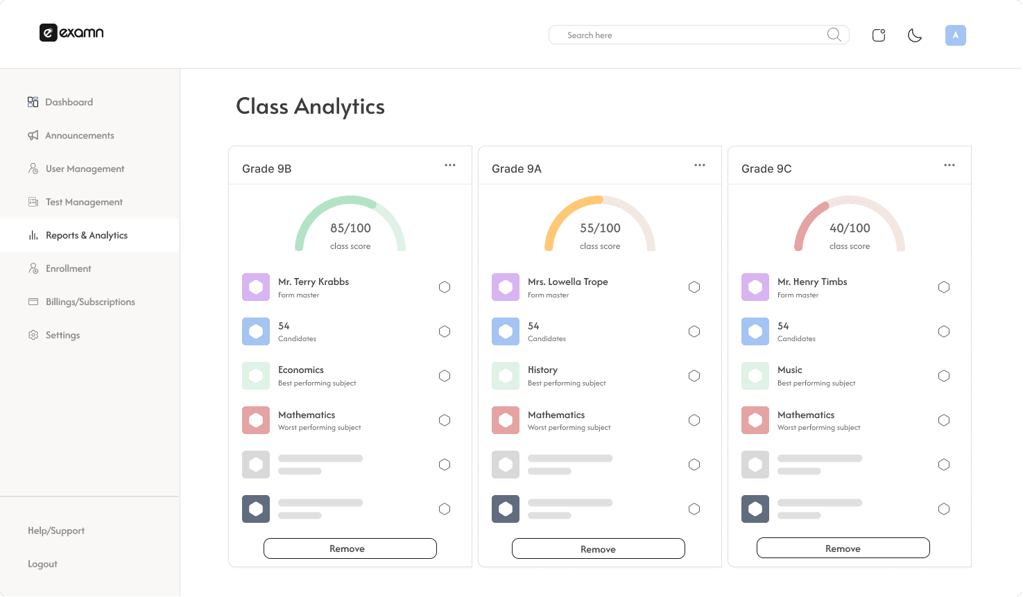 app analytics interface